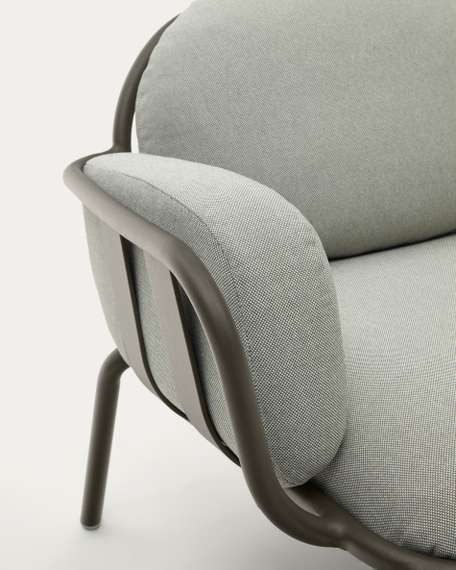 Садовое кресло Joncols серое с зеленой алюминиевой отделкой