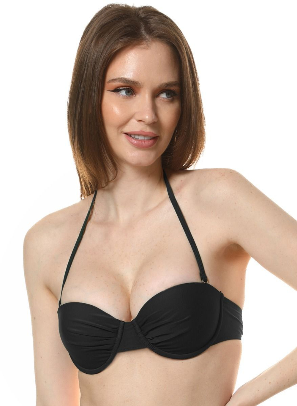 Раздельный купальник Valery: лиф-фашия и высокие плавки (Размер: B/XL) (Цвет: зеленый)