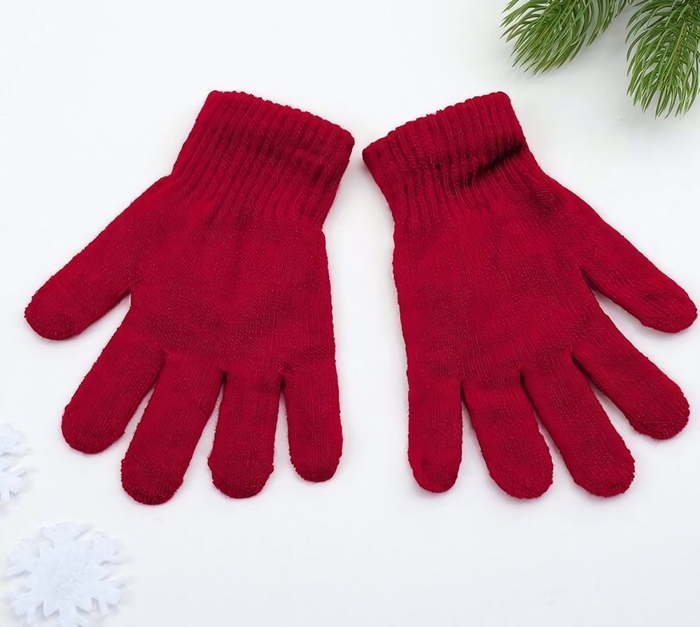 Перчатки для девочки MINAKU "Радуга", р.12, кирпичный 4428508, 1 шт.