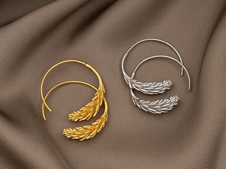 Серьги-кольца "Колос. Завиток" 26мм