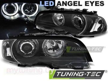 Передние фары ANGEL EYES LED BLACK для BMW 3 E46 coupe
