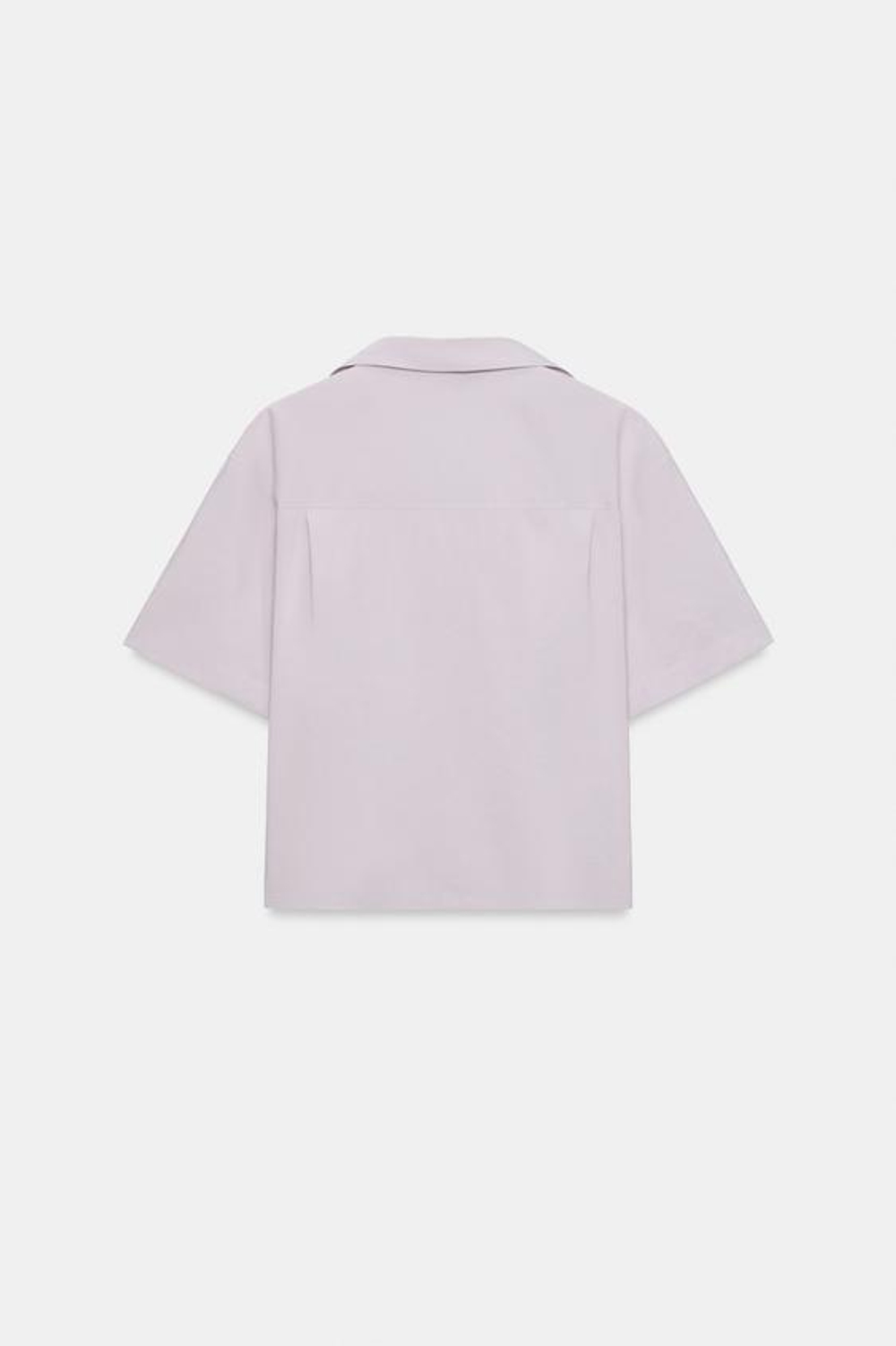 ZARA РУБАШКА СТРУЯЩЕГОСЯ КРОЯ С КОРОТКИМ РУКАВОМ, СВЕТЛАЯ МАЛЬВА