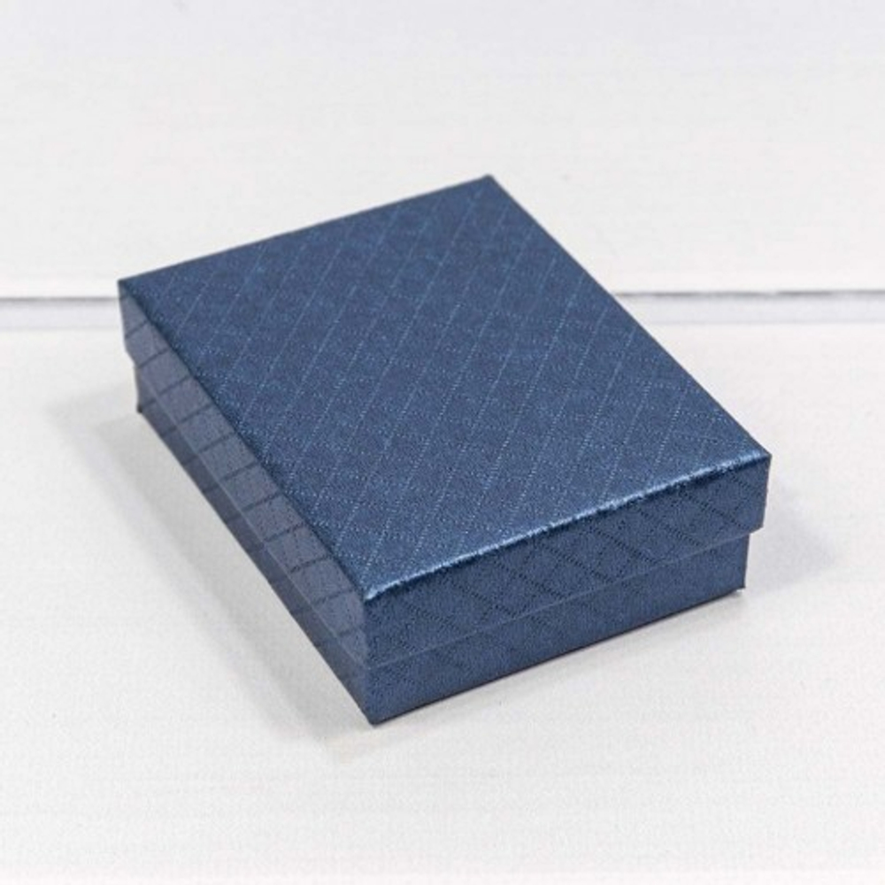 Коробка Ювелирная 9х7х2.8 см "Ромбики" (Синий)