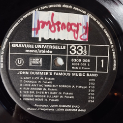 Винтажная виниловая пластинка LP John Dummer Famous Music Band Nine By Nine (France 1970)