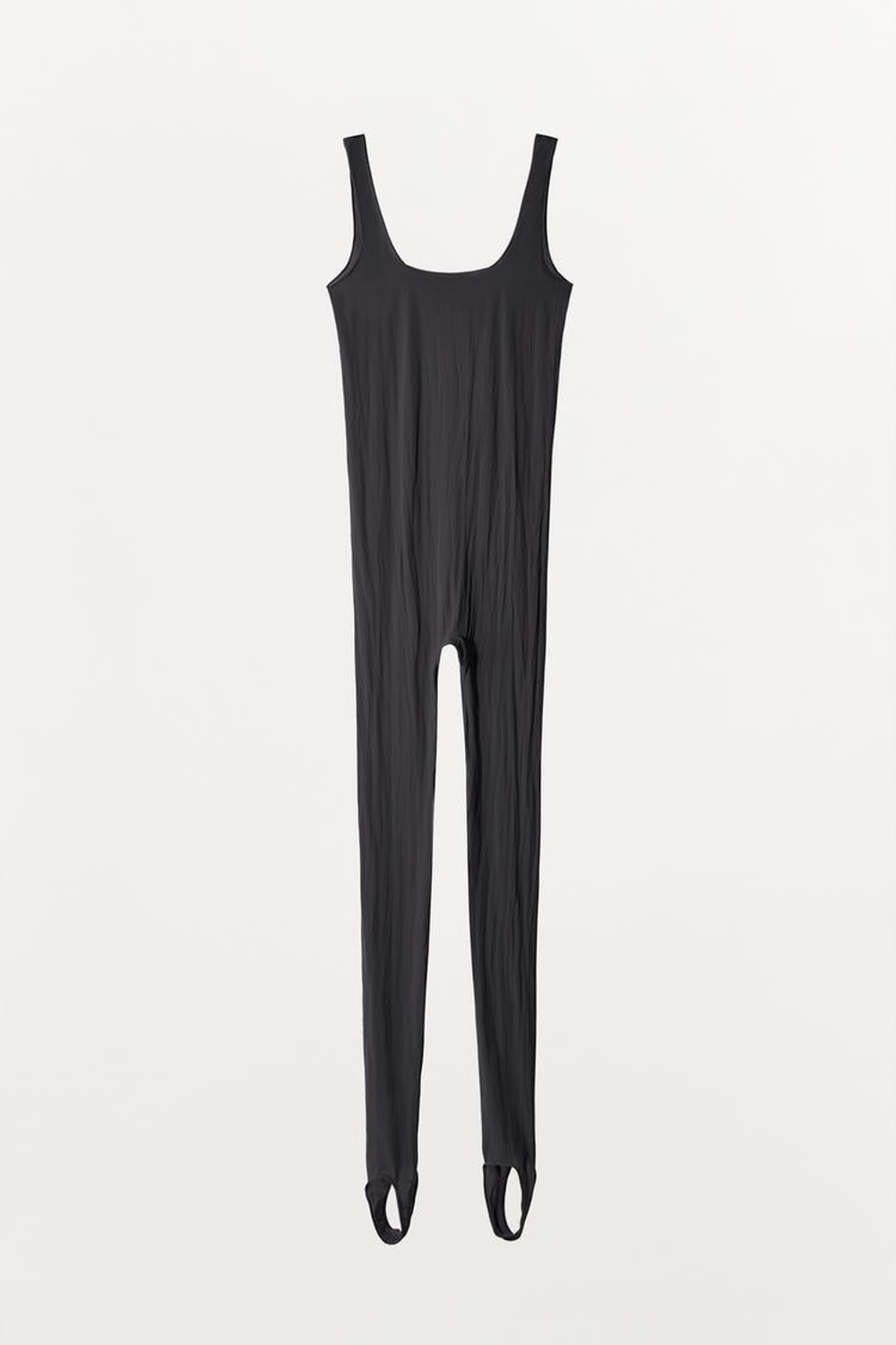 ZARA КОМБИНЕЗОН ИЗ СМЕСОВОГО ПОЛИАМИДА, ТЕМНО-СЕРЫЙ