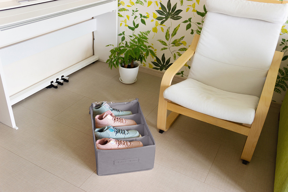 Кофр для обуви 34х48х20 см, 4 ячейки, Лондон