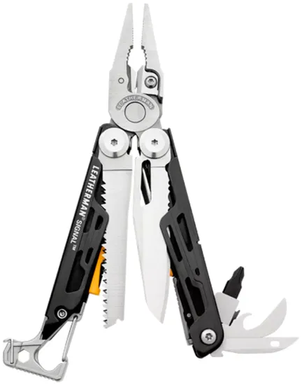 Мультитул пассатижи LEATHERMAN Signal (832265) с чехлом черный/желтый