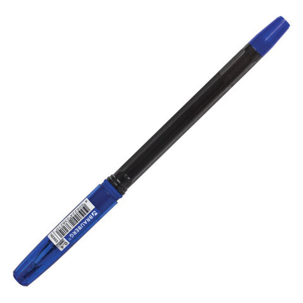 Ручка шариковая масляная с грипом BRAUBERG "i-Rite GT PRO", СИНЯЯ, корпус тонирированный черный, узел 0,4 мм, 143303