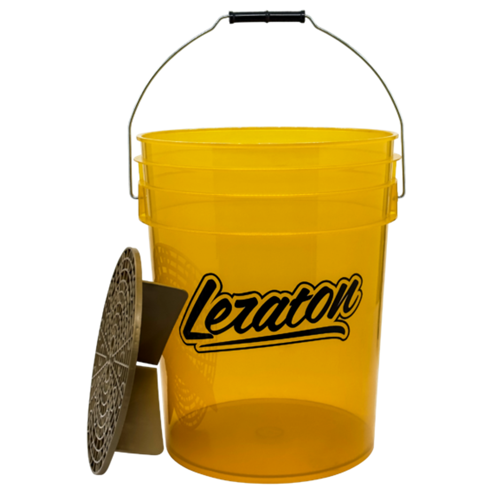 LERATON - BUCKET, Прозрачное ведро для мойки автомобилей с сепаратором (желтое) 20л