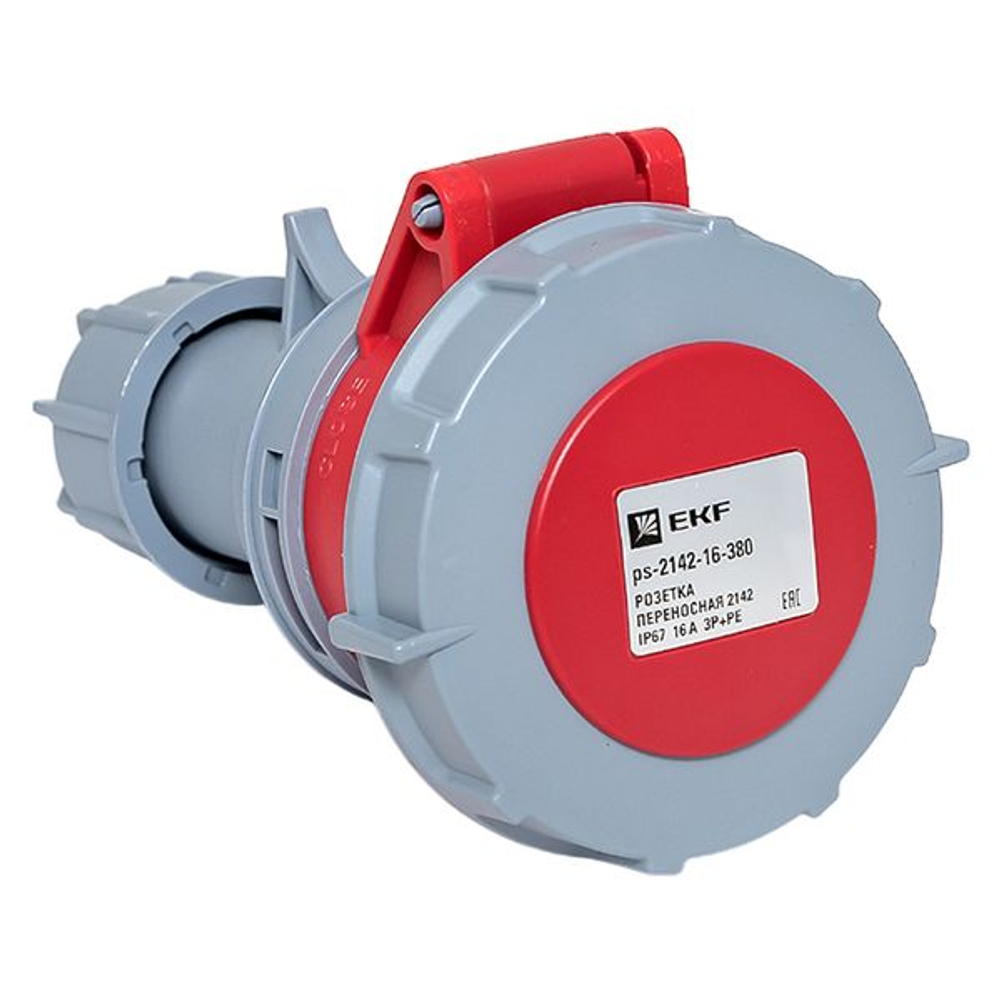 Розетка переносная 2142 3Р+РЕ 16А 380В IP67 EKF PROxima
