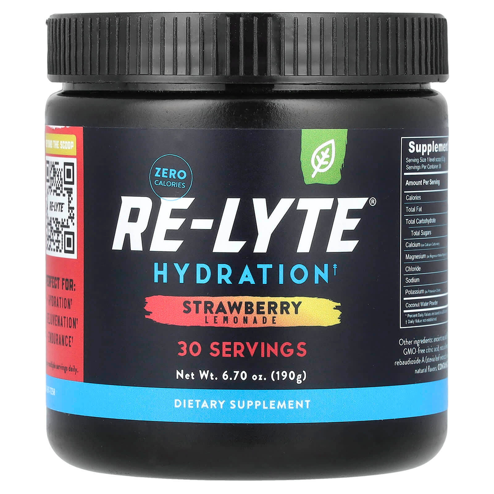Redmond Trading Company, Re-Lyte®, увлажнение, клубничный лимонад, 190 г (6,70 унции)