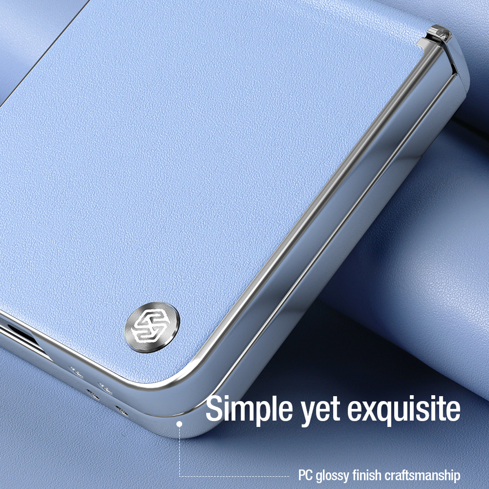 Чехол фиолетового цвета от Nillkin для Samsung Galaxy Z Flip 6 5G, серия CamShield Flip Leather Case