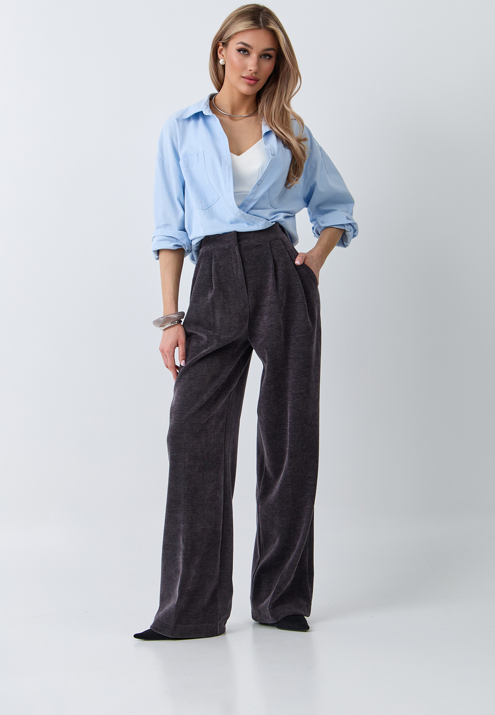 Брюки вельвет графитовые