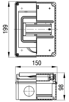 Бокс Tyco IP65 ОП 5 модулей серый / дымчатая дверь Рувинил