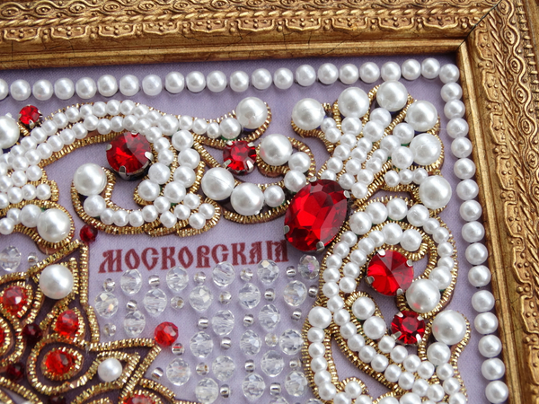 ЖС-7-ЗК Набор для вышивания хрустальными камнями Матрона Московская (красный)