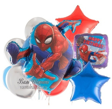 Букет шаров "День Рождения с Человеком Пауком" арт 5