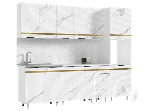 Кухня Милена 2;6м (белый/мрамор белый софт/антарес)