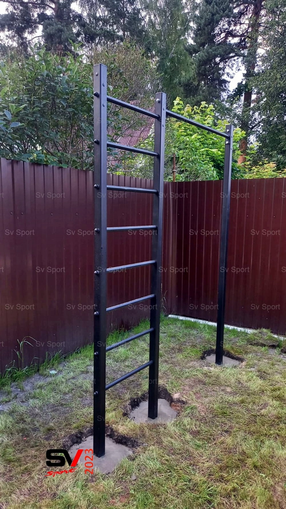 Монтаж уличной шведской стенки Sv Sport (3 вертикальных столба)