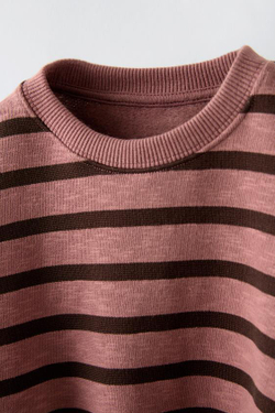 ZARA ТОЛСТОВКА В ПОЛОСКУ, РОЗОВАТЫЙ