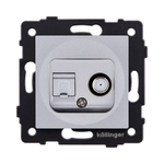 Розетка двойная спутниковая SAT + RJ45 Cat.6, серый Kollinger REA-022GY для Aspekt, Eleganz, Reflex