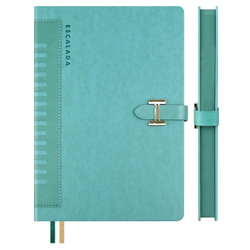 Ежедневник недатированный ESCALADA, А5+, 160 л., арт. 70580/ 10 ПРИСТИН МЯТНЫЙ (кожзам: 175x245 мм, твёрдый переплёт, материал обложки: искусственная кожа "Пристин", искусственная кожа "Снейк"; способ крепления блока: ниткошвейный; декор: блинтовое т