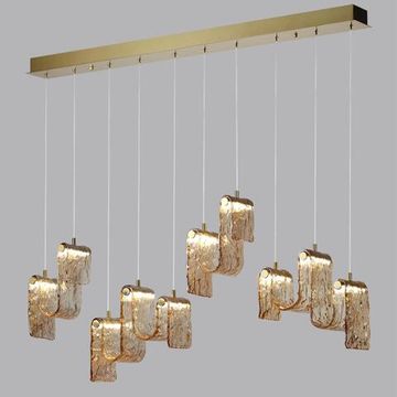 5105/52L L-VISION  ODL26 золотой брашинг/янтарный металл/стекло Люстра линейная LED x 52W 4000K FLOW