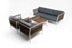 "Касабланка" лаунж-зона плетеная из роупа 5-местная, цвет серый