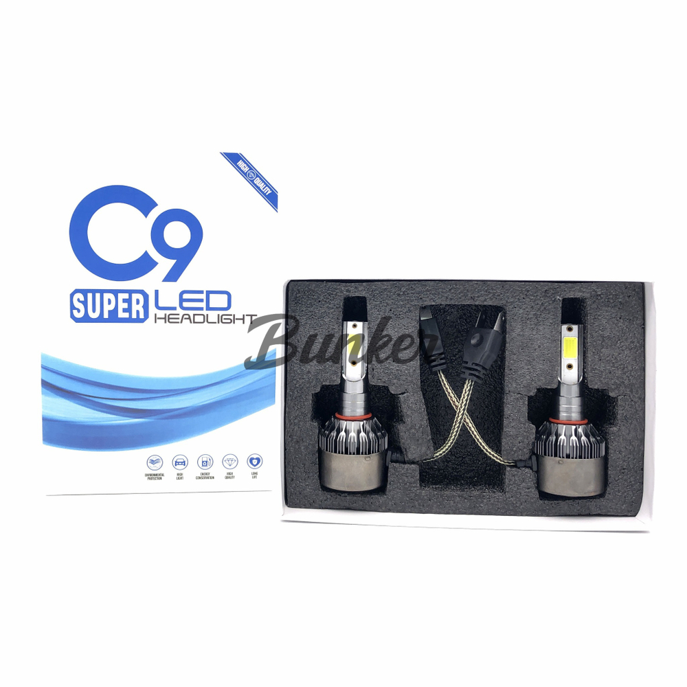 Светодиодные лампы C9, цоколь H7 в головной свет, (компл)