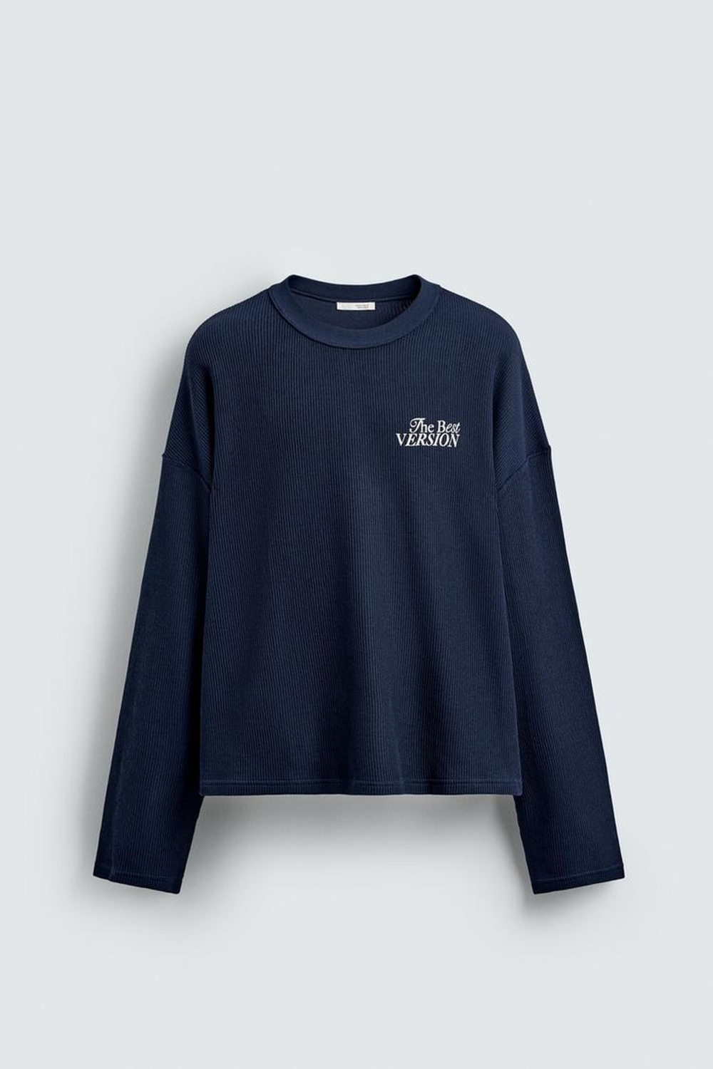 ZARA ТОЛСТОВКА С НАДПИСЯМИ, ЧЕРНИЛЬНО-СИНИЙ