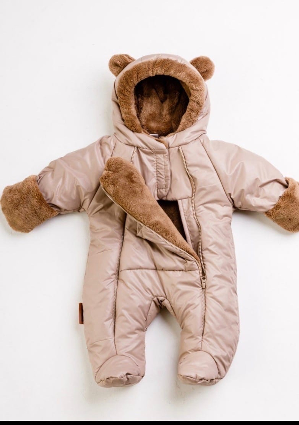 Комплект на выписку Одеяло + Комбинезон (зима, коричневый)