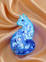 Набор для творчества мозаика стеклянная Розовый Кот 18 см.