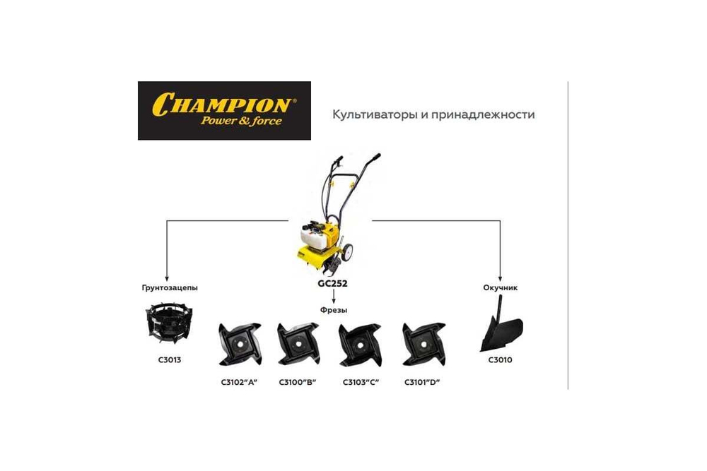 Культиватор бензиновый Champion GC252