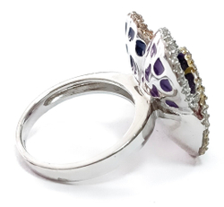 Ювелирное кольцо из серебра 925 пробы с эмалью