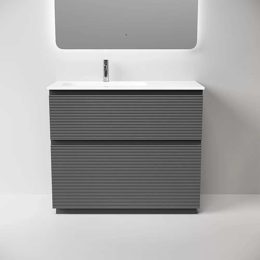 Тумба с раковиной Sancos Folk Floor FL100FLGS/FL100FRGS Grey soft