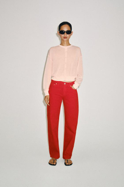 ZARA КАРДИГАН ИЗ ТОНКОГО ТРИКОТАЖА, ПАСТЕЛЬНО-РОЗОВЫЙ