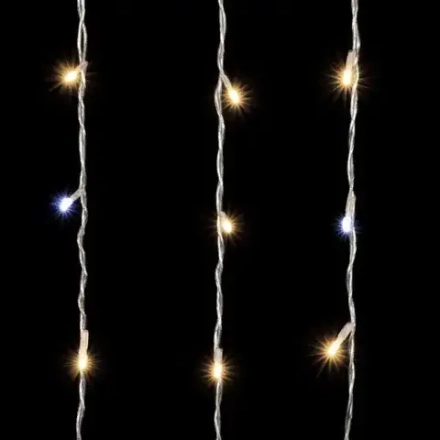 Светодиодный занавес 2*3 м., 600 теплых белых LED ламп, мерцание, прозрачный провод ПВХ, LTC (PCL602BLW-10-2WW)