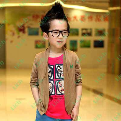 Кардиган детский однотонный с контрастной отделочной сточкой