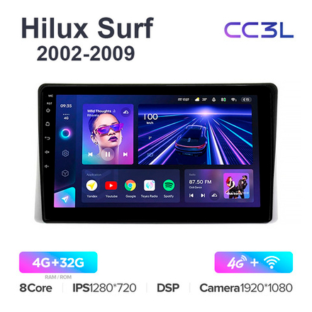 Teyes CC3L 9"для Toyota Hilux Surf 2002-2009