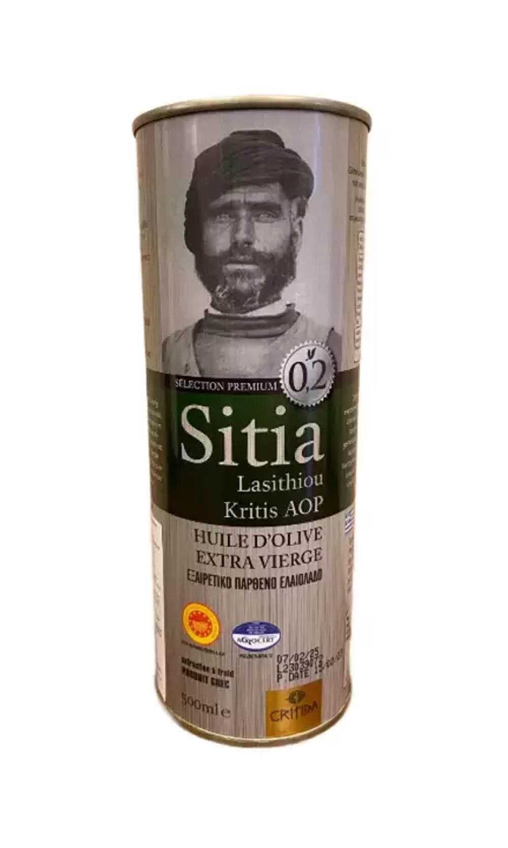 Оливковое масло Critida Sitia 02, ж/б, Греция