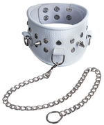 Белый кожаный ошейник (Цвет: белый)