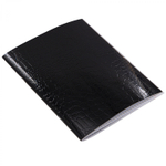 Тетрадь 48л., А5, клетка, Alingar "Black Croco metallic", скрепка, дизайнерский картон, тиснение, блок офсет, 100% белизна