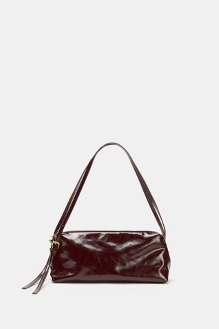 ZARA СУМКА С ПЛЕЧЕВЫМ РЕМНЕМ И ПРЯЖКАМИ, КОРИЧНЕВЫЙ