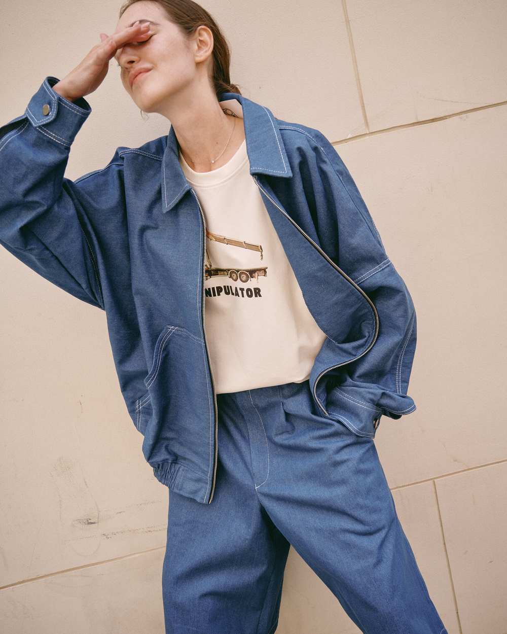 Jeans shirt with zip 2025
