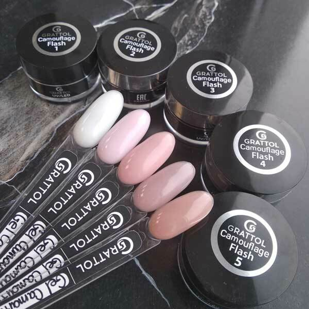 Grattol Gel Camouflage Flash - Гель камуфляж моделирующий, 15мл