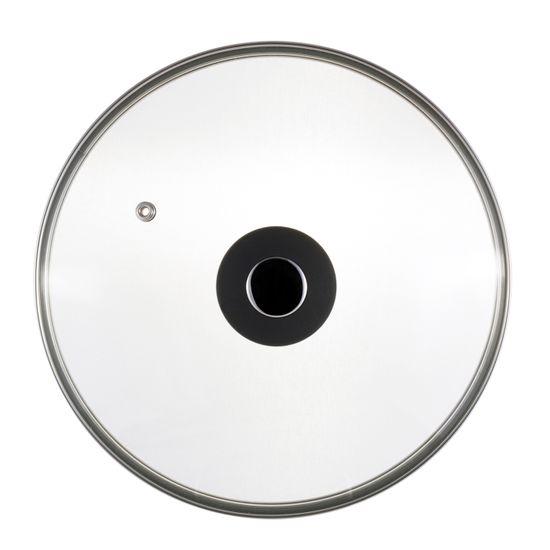 Крышка стеклянная 22 см. универсальная Kamille КМ 0813 с металлическим ободком