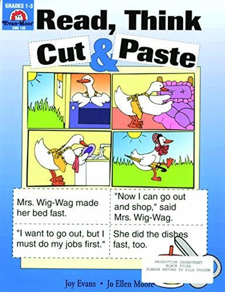 Sequencing, Read, Think, Cut &amp; Paste - Teacher Reproducibles ***