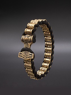 Браслет скандинавский вороны с молотом Тора металл бронза