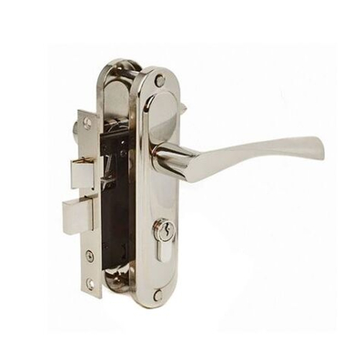 Замок врезной Avers, 0823/60-NI, ручка в комплект, цилиндровый, никель