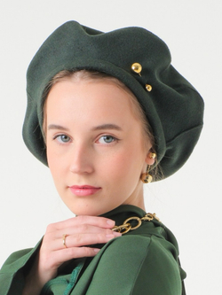 Берет /шерсть/бутылочный зеленый 💚