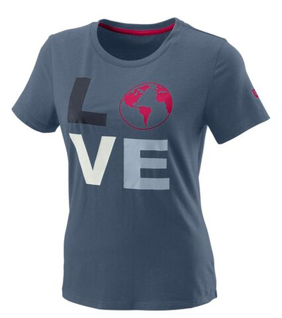 Женская теннисная футболка Wilson Love Earth Tech Tee W - china blue